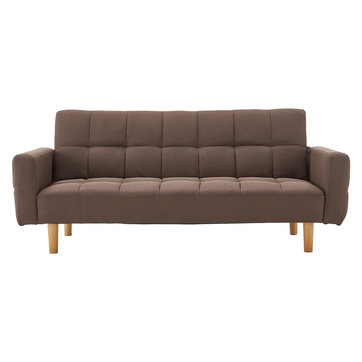 Sarantino 3-Seater Fabric Sofa Bed Futon - Brown - Furniture > Sofas > Sofas & Sofa Beds