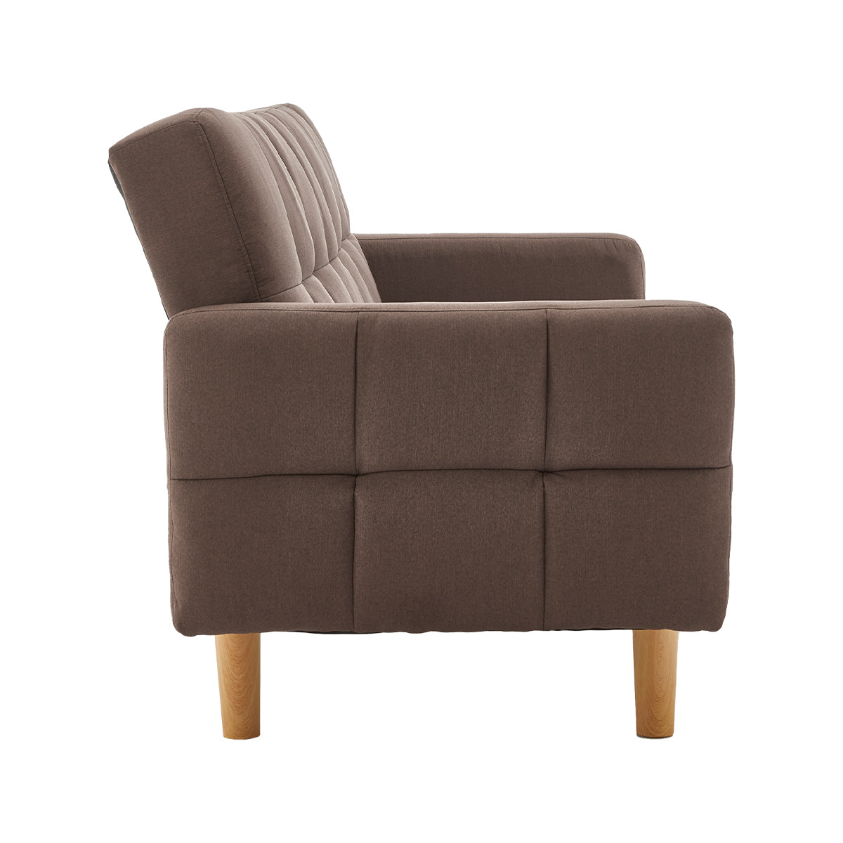 Sarantino 3-Seater Fabric Sofa Bed Futon - Brown - Furniture > Sofas > Sofas & Sofa Beds