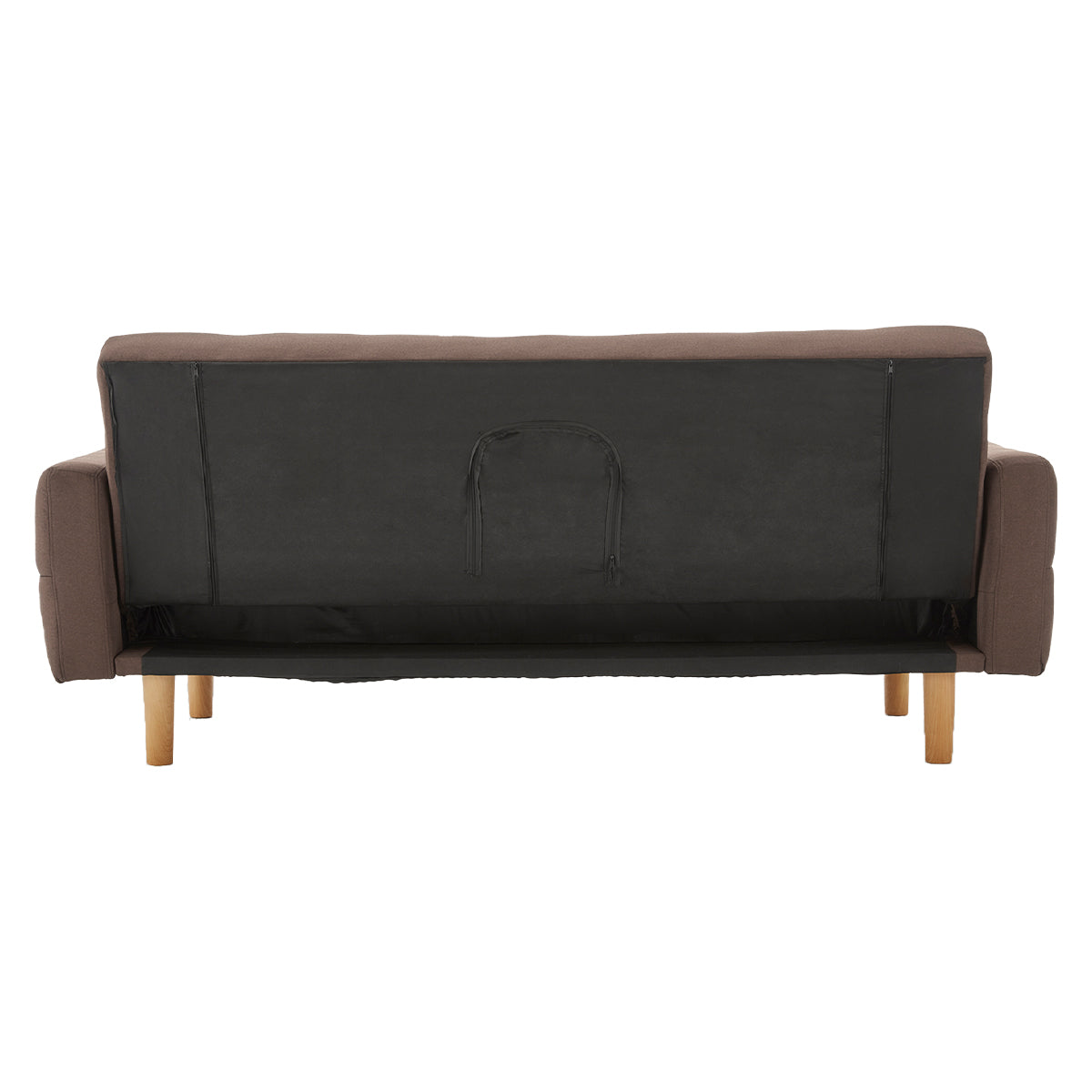 Sarantino 3-Seater Fabric Sofa Bed Futon - Brown - Furniture > Sofas > Sofas & Sofa Beds