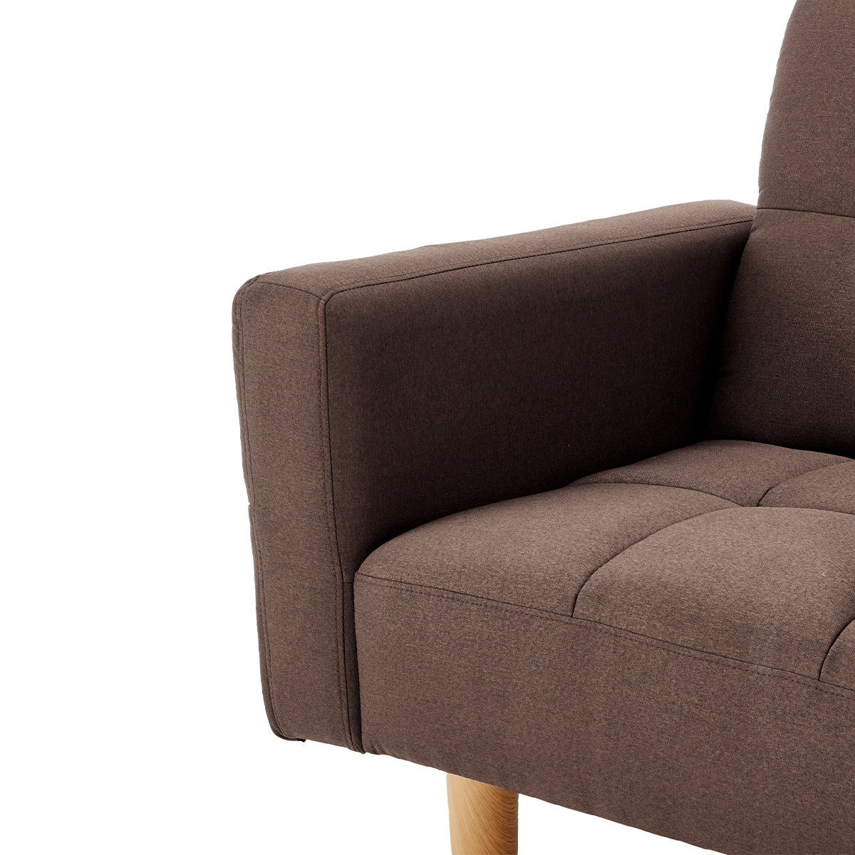 Sarantino 3-Seater Fabric Sofa Bed Futon - Brown - Furniture > Sofas > Sofas & Sofa Beds