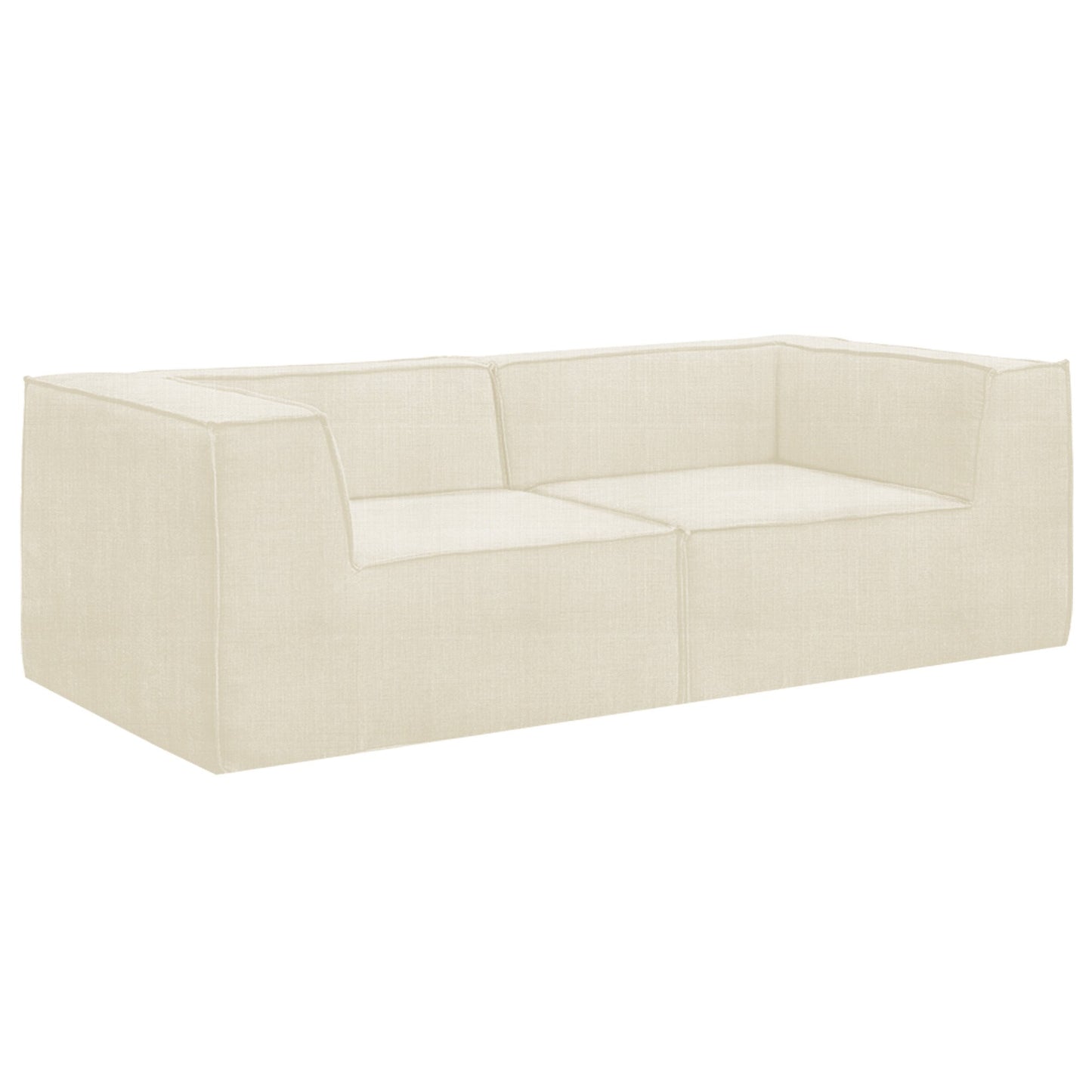 Sarantino Novi 3-Seater Modular Sofa with Ottoman in Cream Non-Slip Bottom Lounge - Furniture > Sofas > Sofas & Sofa