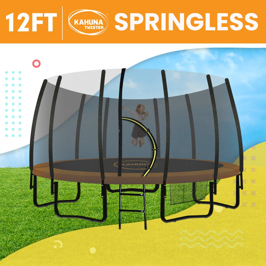 Kahuna Twister 12ft Springless Trampoline Outdoor Mat Pad Net Ladder - Sports & Fitness > Trampolines > Trampolines &