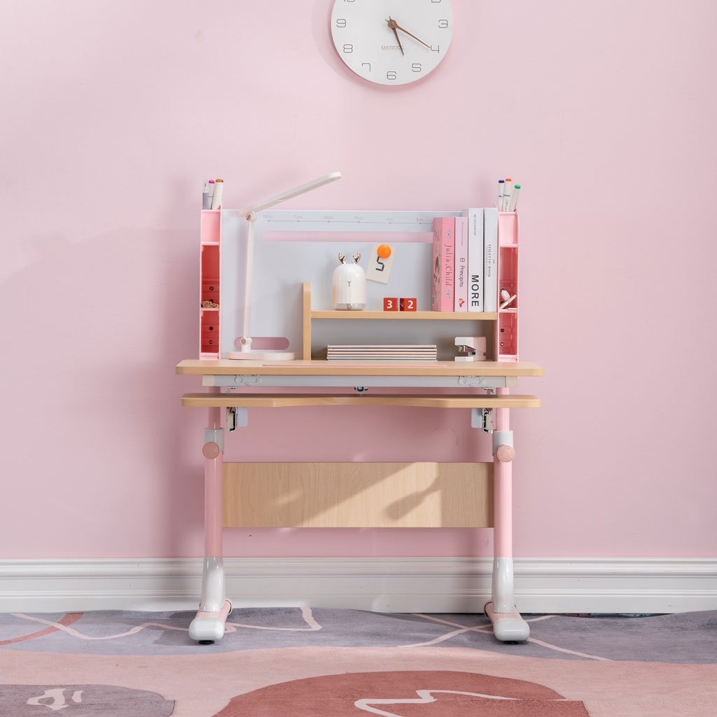 80cm Height Adjustable Children Kids Ergonomic Study Desk Only Pink Baby & Kids > Kid’s Furniture > Kid’s Desks