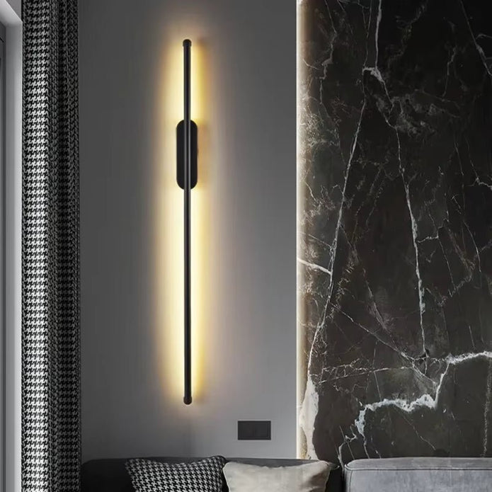 BAMDECOR Modern Minimalist Wall Light Long Tube LED Black Bedside Sconces Wall Lights with with Acrylic Shade Wall