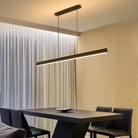 Modern Minimalist Trapezoid Pendant Light Adjustable LED Bar Light Black Home & Garden > Lighting > Ceiling Lights
