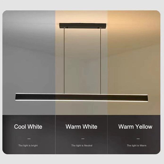 Modern Minimalist Trapezoid Pendant Light Adjustable LED Bar Light Black - Home & Garden > Lighting > Ceiling Lights