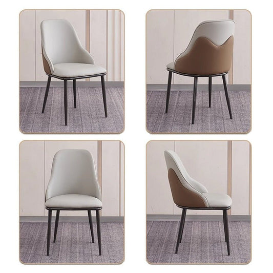 VELLUTO Dining Chair Modern upholstered Leather Kitchen Chairs with armrests Bathtub Chair Leisure Lounge Chair Living Room Bedroom Home Set of 2(Light Grey)