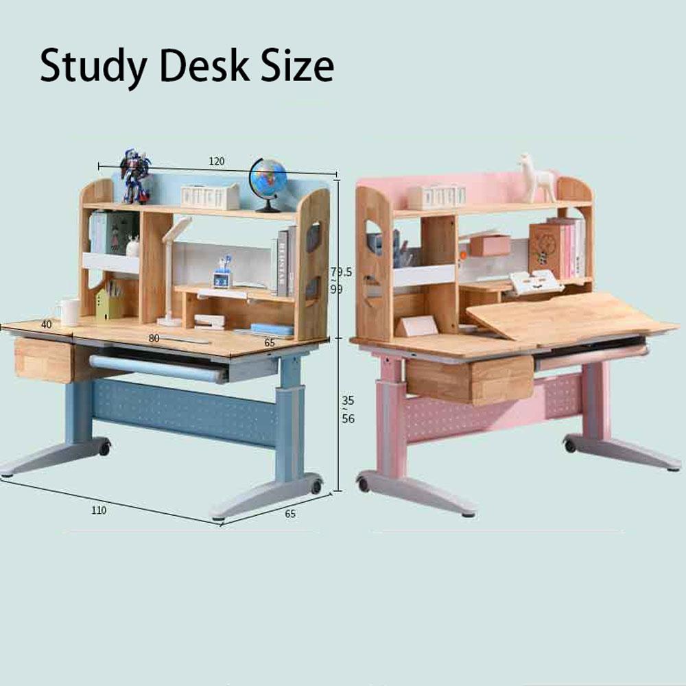 Solid Rubber Wood Height Adjustable Children Kids Ergonomic Pink Study Desk Only 120cm AU Baby & Kids > Kid’s Furniture