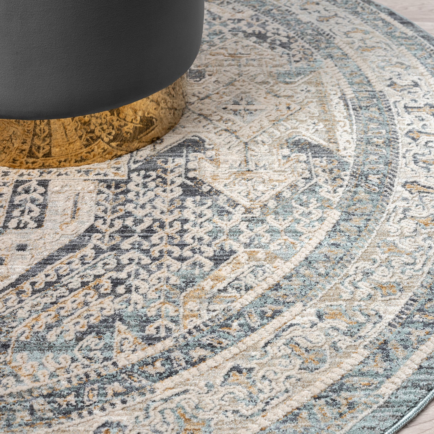Aubre Contemporary Area Rug - Charcoal - 160x160 - Home & Garden > Rugs > Floor Rugs