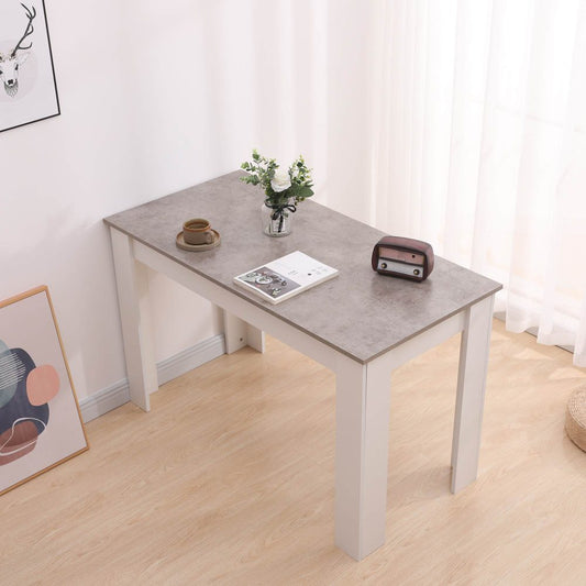 Dining Table Rectangular Wooden 120M-Grey&White - Furniture > Dining > Dining Tables
