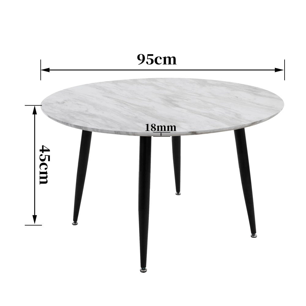 Minimalist Marble Effect Round Coffee Table - Furniture > Living Room > Coffee Tables