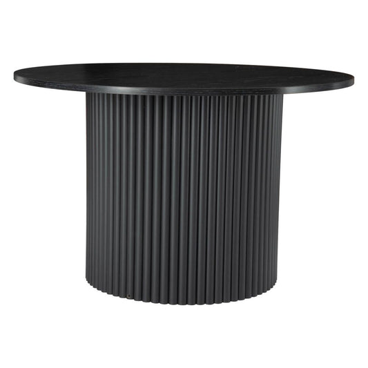 Luxe Black Ribbed Texture Wooden Coffee Table Furniture > Living Room > Coffee Tables