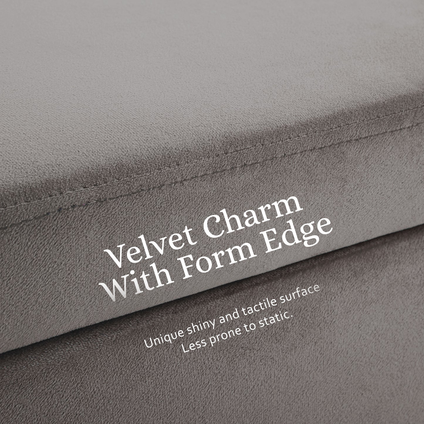Storage Ottoman Stool Bench Seat 110cm Velvet GREY - Furniture > Living Room > Ottomans & Footstools