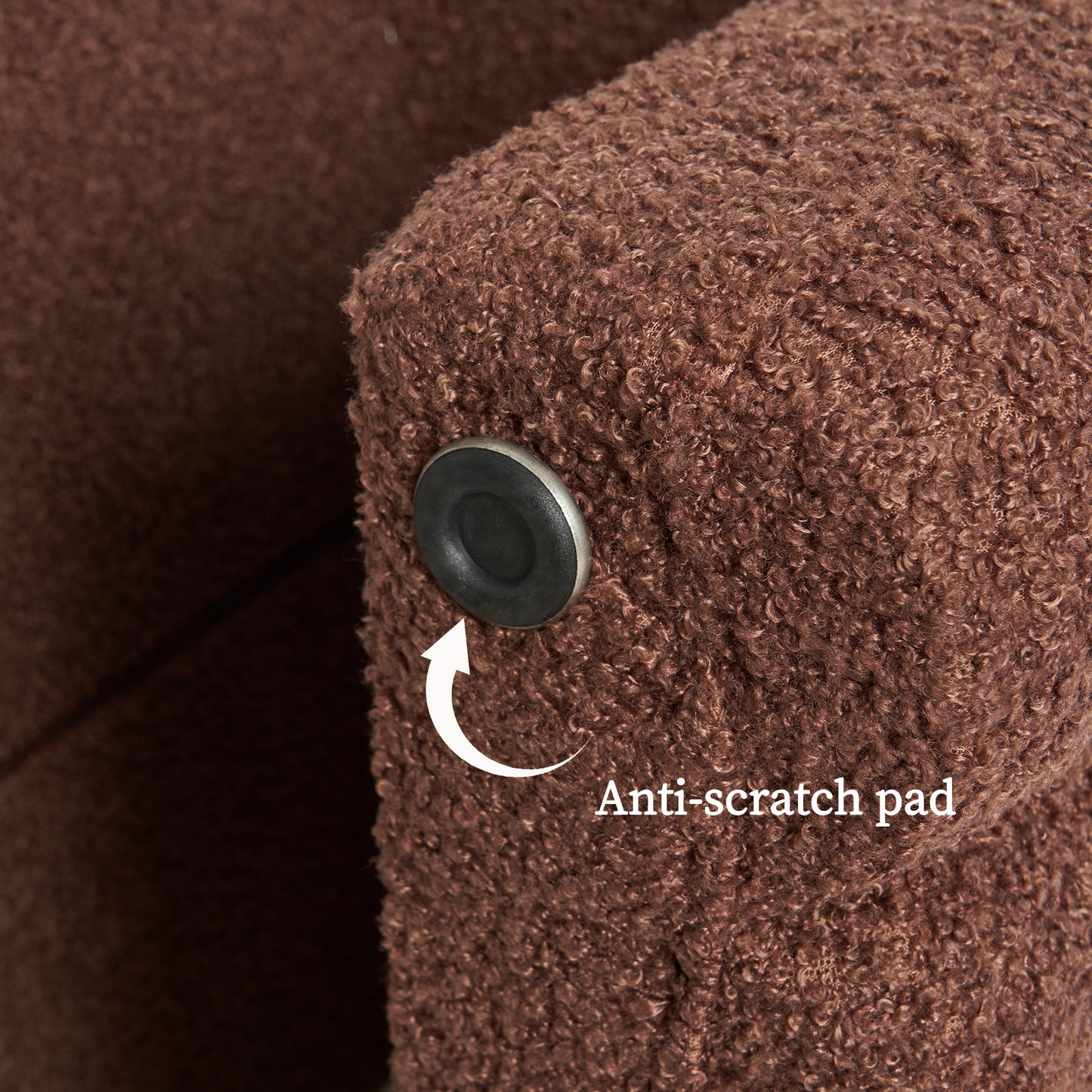2X Ridge Arch Ottoman Stool Teddy Fleece Fabric Foot Rest 45cm BROWN - Furniture > Living Room > Ottomans & Footstools