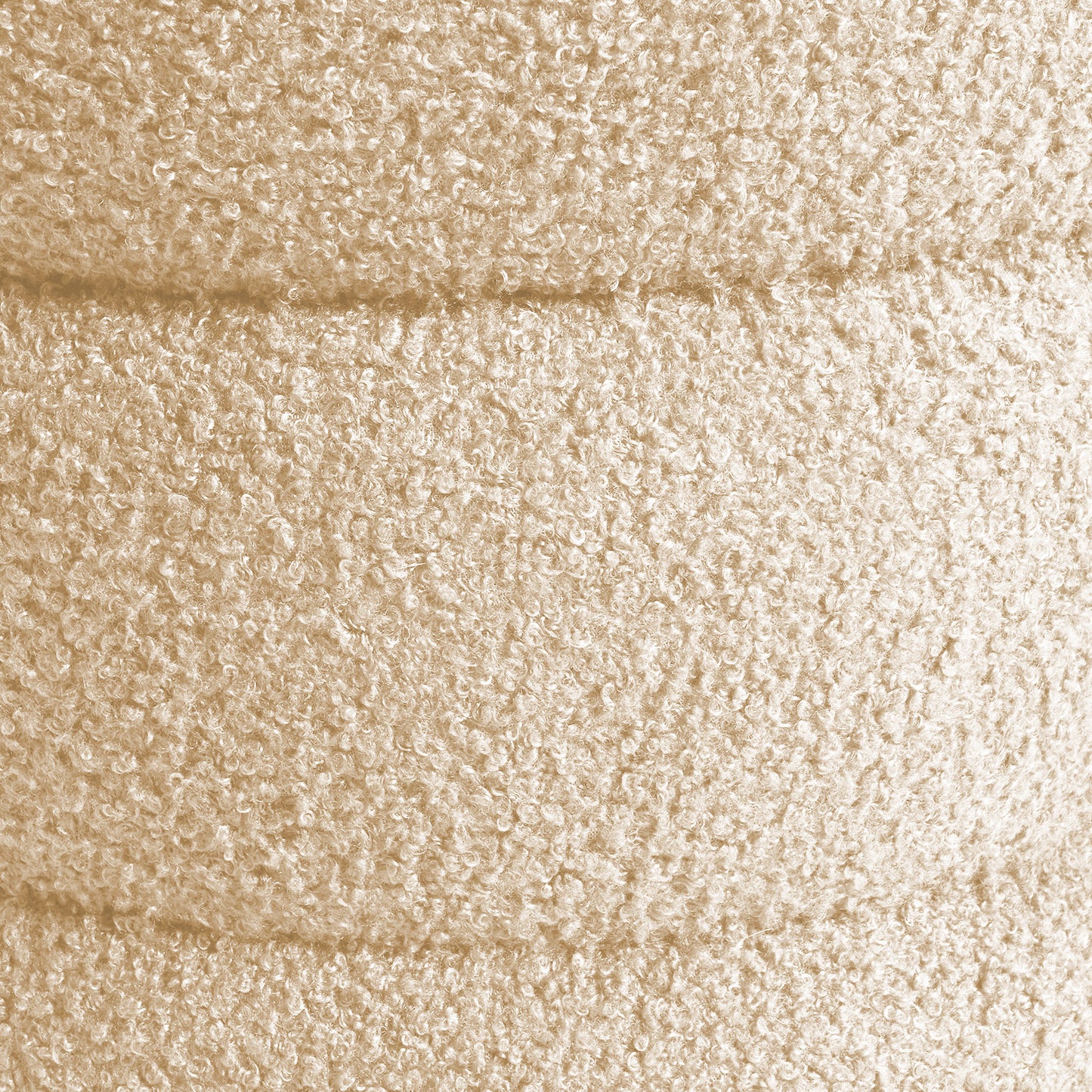 Round Stacked Ottoman Stool Teddy Fleece Fabric Foot Rest 38cm BEIGE - Furniture > Living Room > Ottomans & Footstools