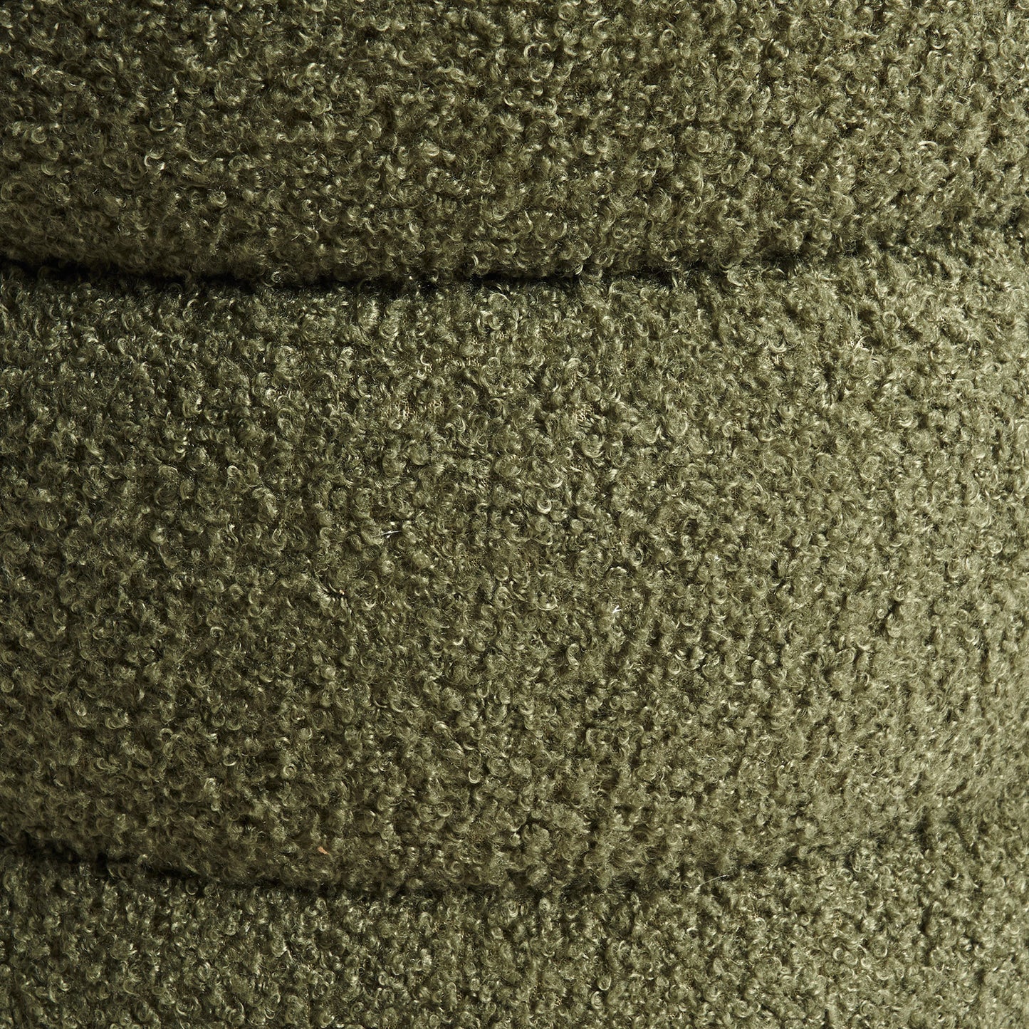 Round Stacked Ottoman Stool Teddy Fleece Fabric Foot Rest 38cm GREEN Furniture > Living Room > Ottomans & Footstools