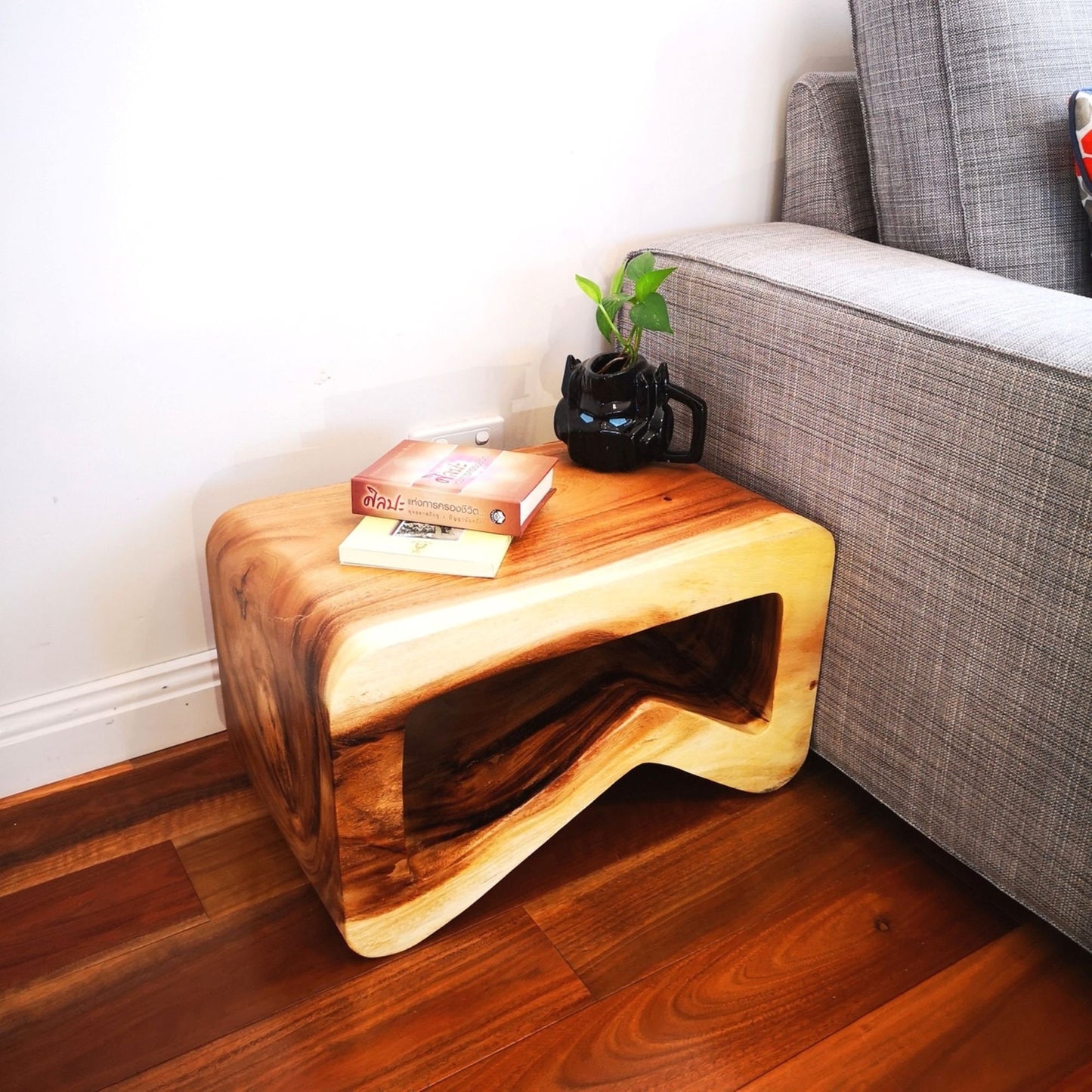 Side table coffee table or entrance corner table hand crafted from solid wood Furniture > Bedroom > Bedside Tables