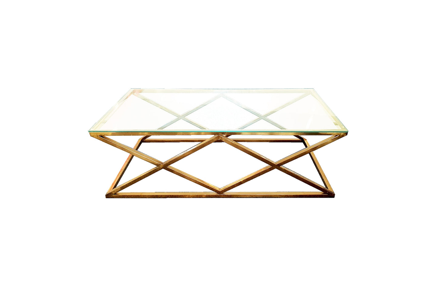 Alsea Coffee Table Gold Base - Clear Glass - Furniture > Living Room > Coffee Tables