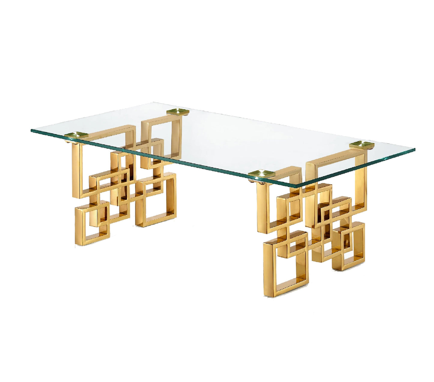 Royale Gold Coffee Table - White Marble - Furniture > Living Room > Coffee Tables