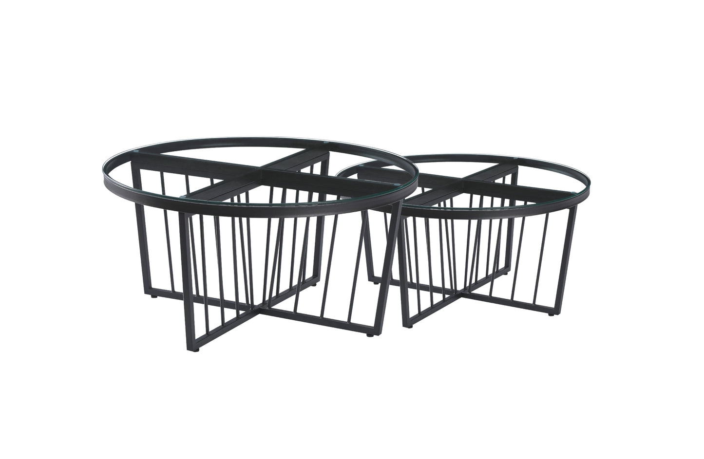 Salina Coffee Table 80cm Black Base -Clear Glass - Furniture > Living Room > Coffee Tables