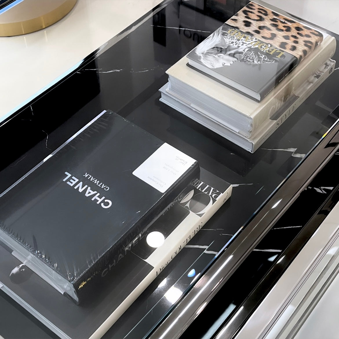 Interior Ave - Vogue Coffee Table - Black Marble Stone & Glass - Furniture > Living Room > Coffee Tables