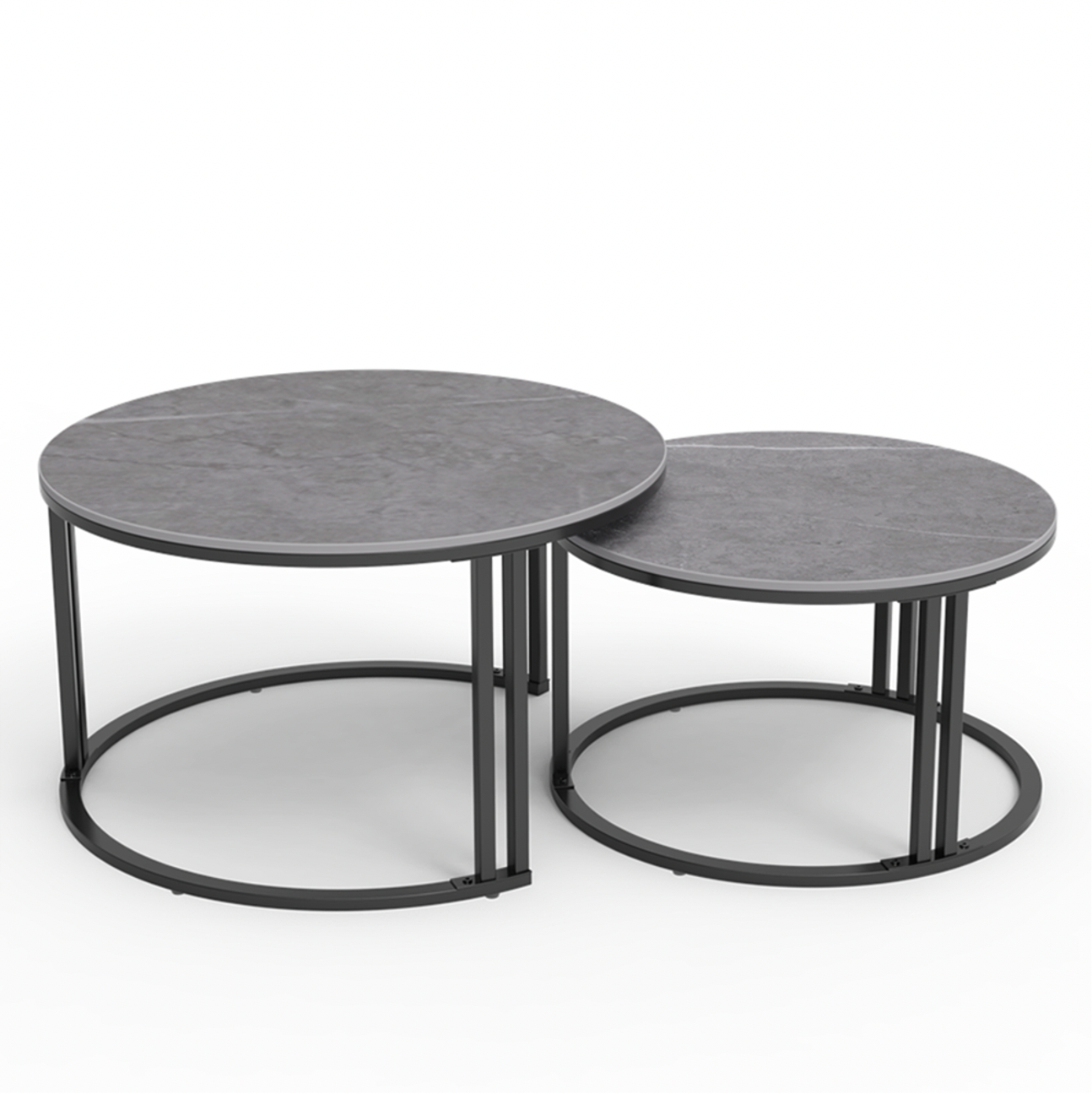 Interior Ave - Premier Nested Coffee Table Set - Grey Stone - Furniture > Living Room > Coffee Tables