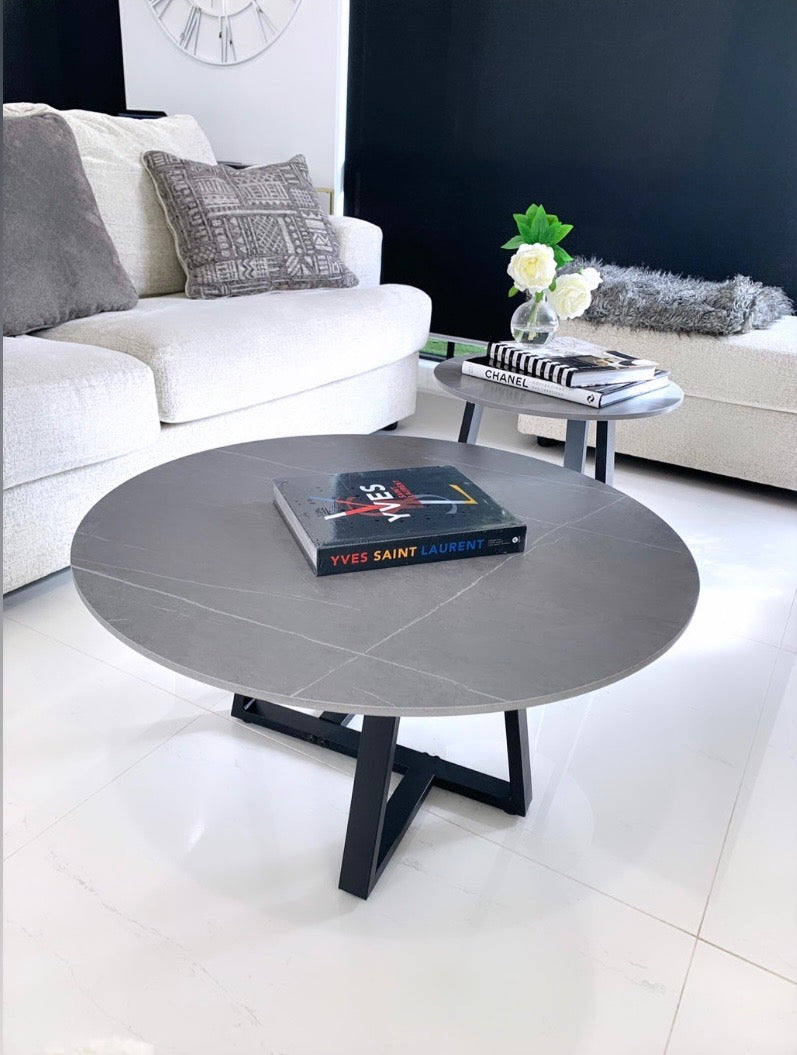Interior Ave - Broadway Two Tier Coffee Table Set - Stone Grey - Furniture > Living Room > Coffee Tables
