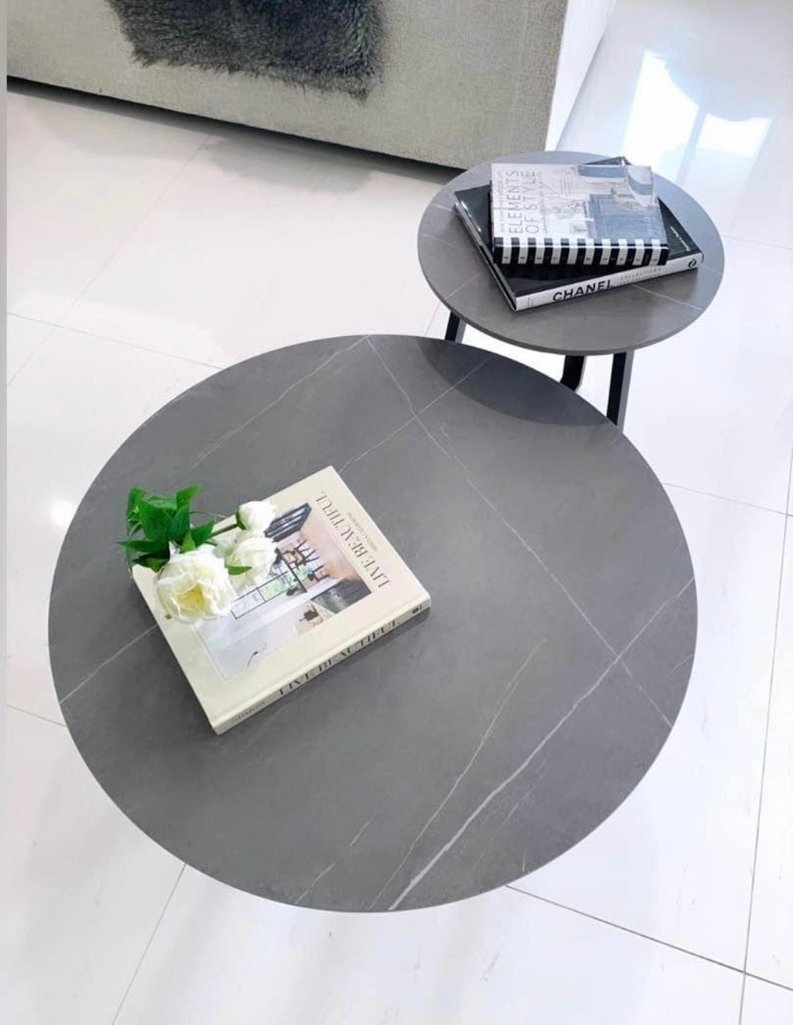 Interior Ave - Broadway Two Tier Coffee Table Set - Stone Grey - Furniture > Living Room > Coffee Tables