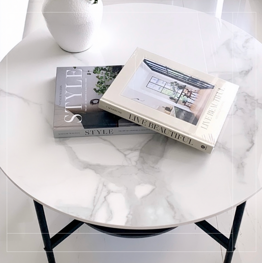 Interior Ave Duke Round Two Tier Stone Coffee Table Furniture > Living Room > Coffee Tables