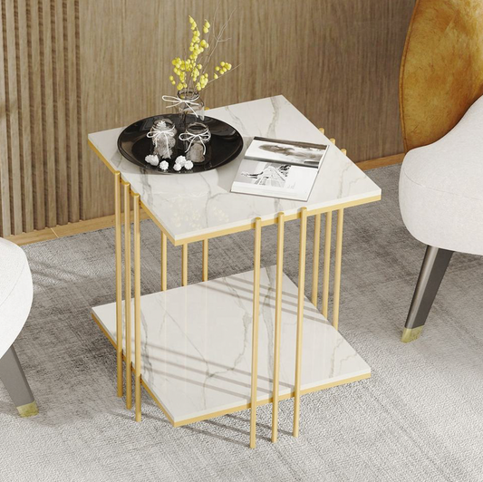 Milano Gold Square Side Table Furniture > Dining > Buffets & Sideboards