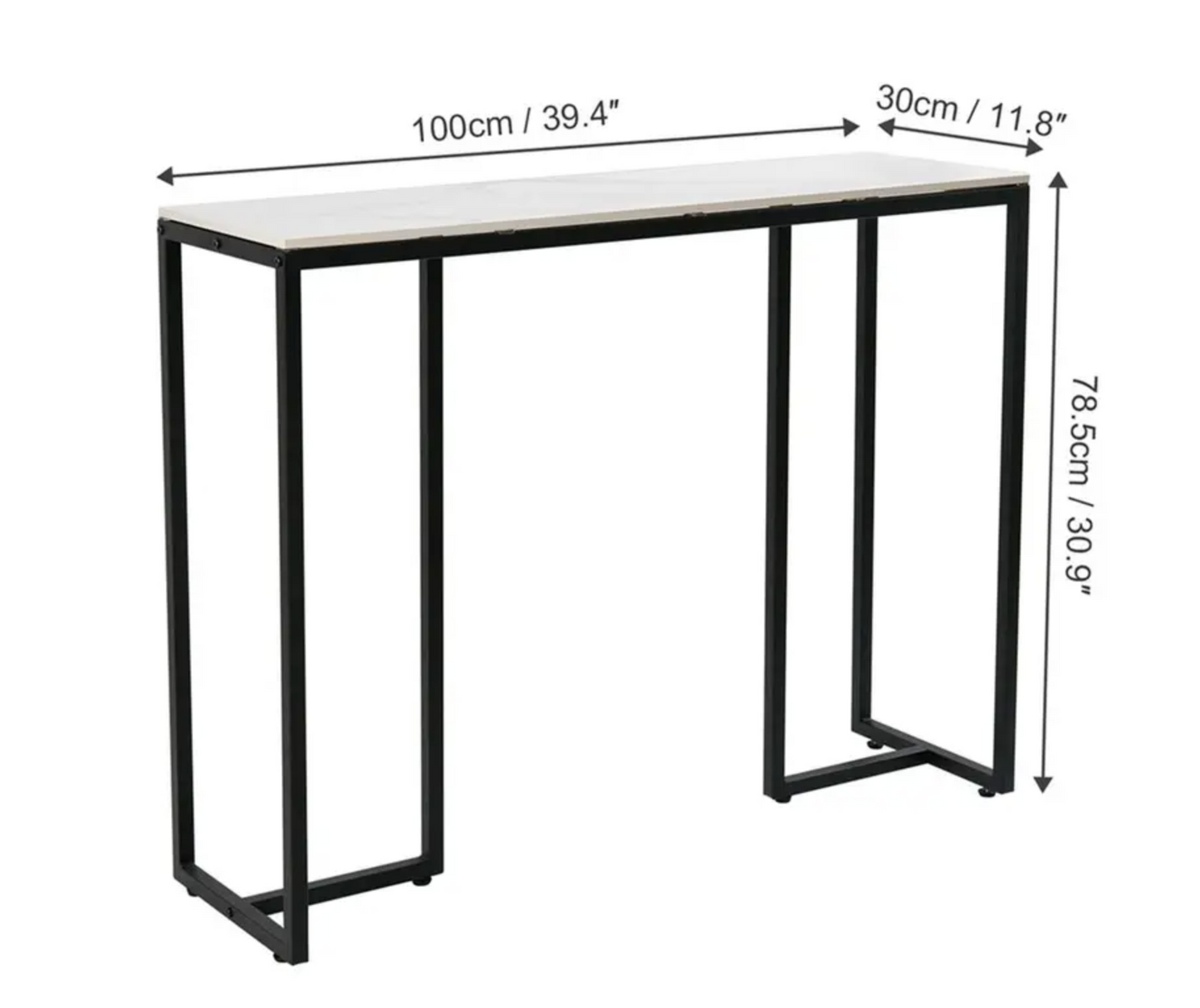 Interior Ave - Stone Marble Console - Marble & Black - Furniture > Living Room > Coffee Tables