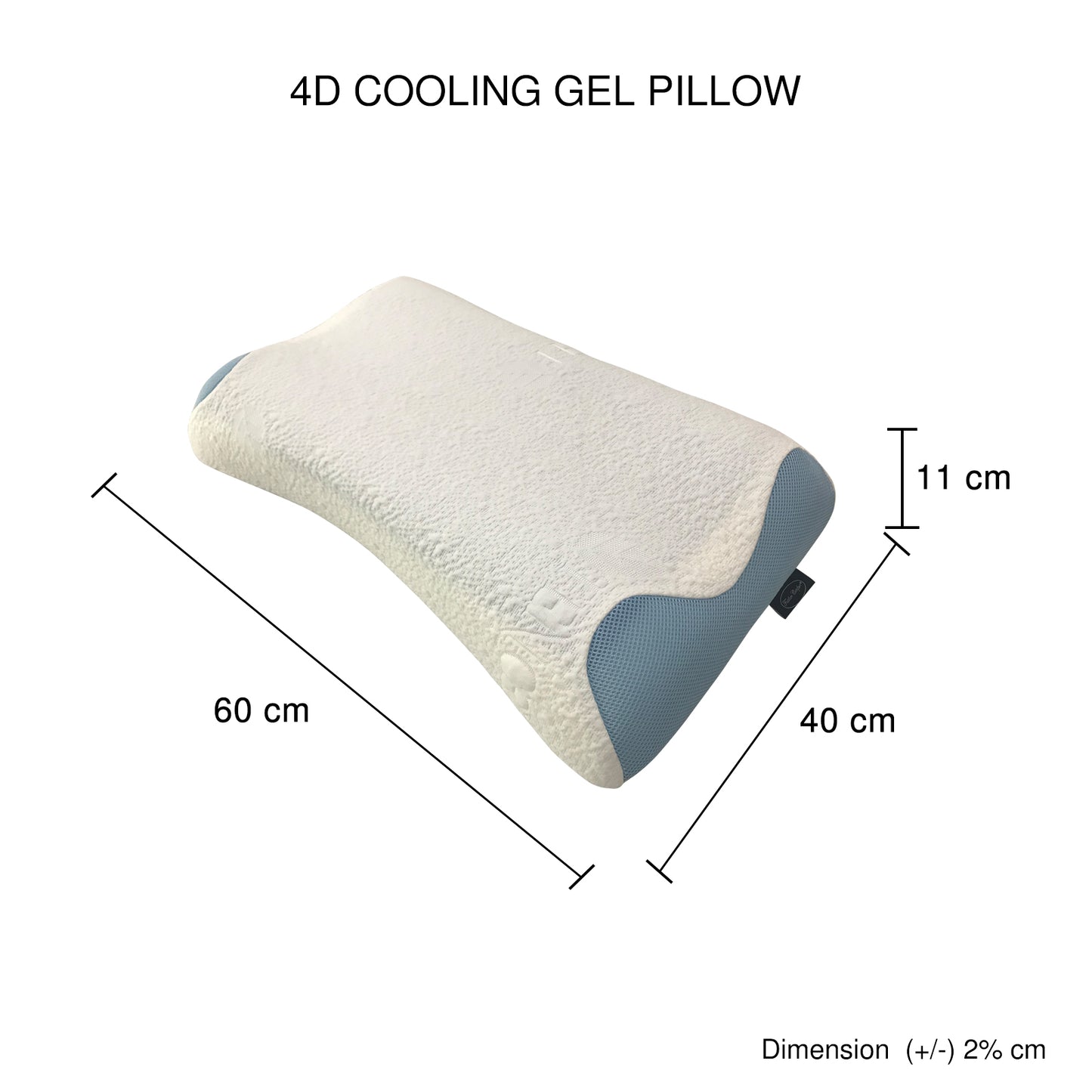 Set of 4X 4D Cooling Gel Technology Memory Foam Removable Outer Cover Hypoallergenic Pillow - Home & Garden > Bedding >