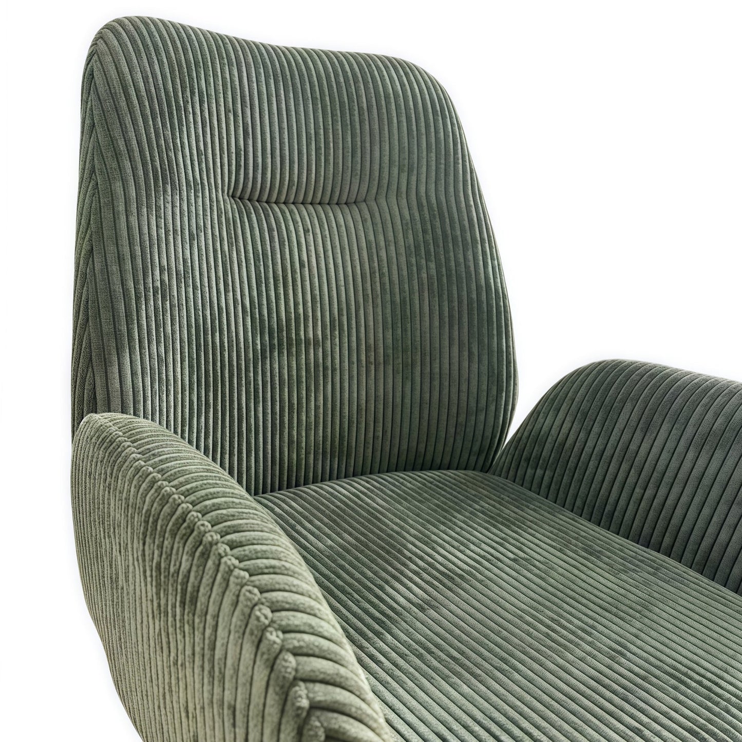 Dining Chair Linen Fabric Upholstered Seat Powder Coated Iron Legs - Furniture > Dining > Kitchen & Dining Chairs