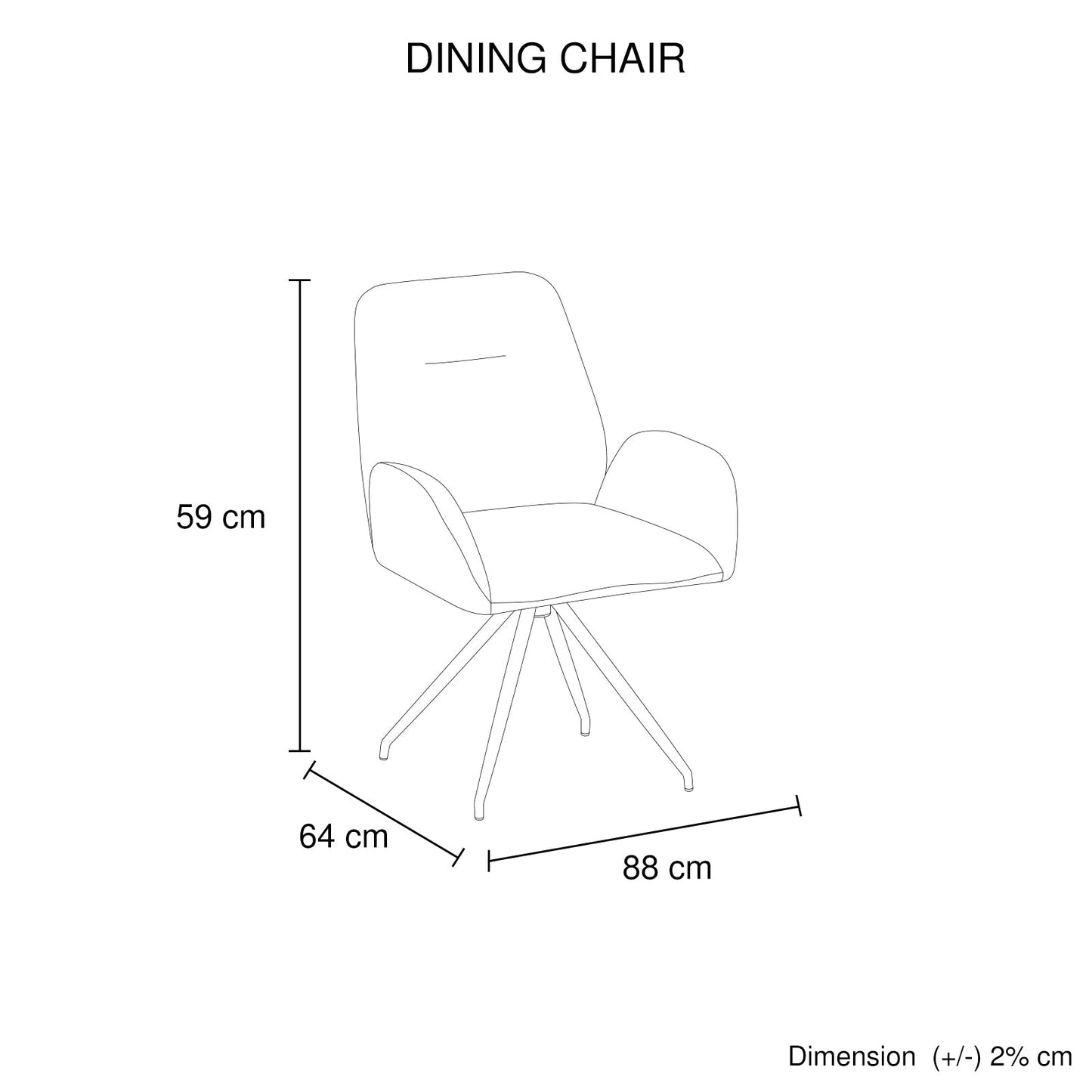 Dining Chair Linen Fabric Upholstered Seat Powder Coated Iron Legs - Furniture > Dining > Kitchen & Dining Chairs