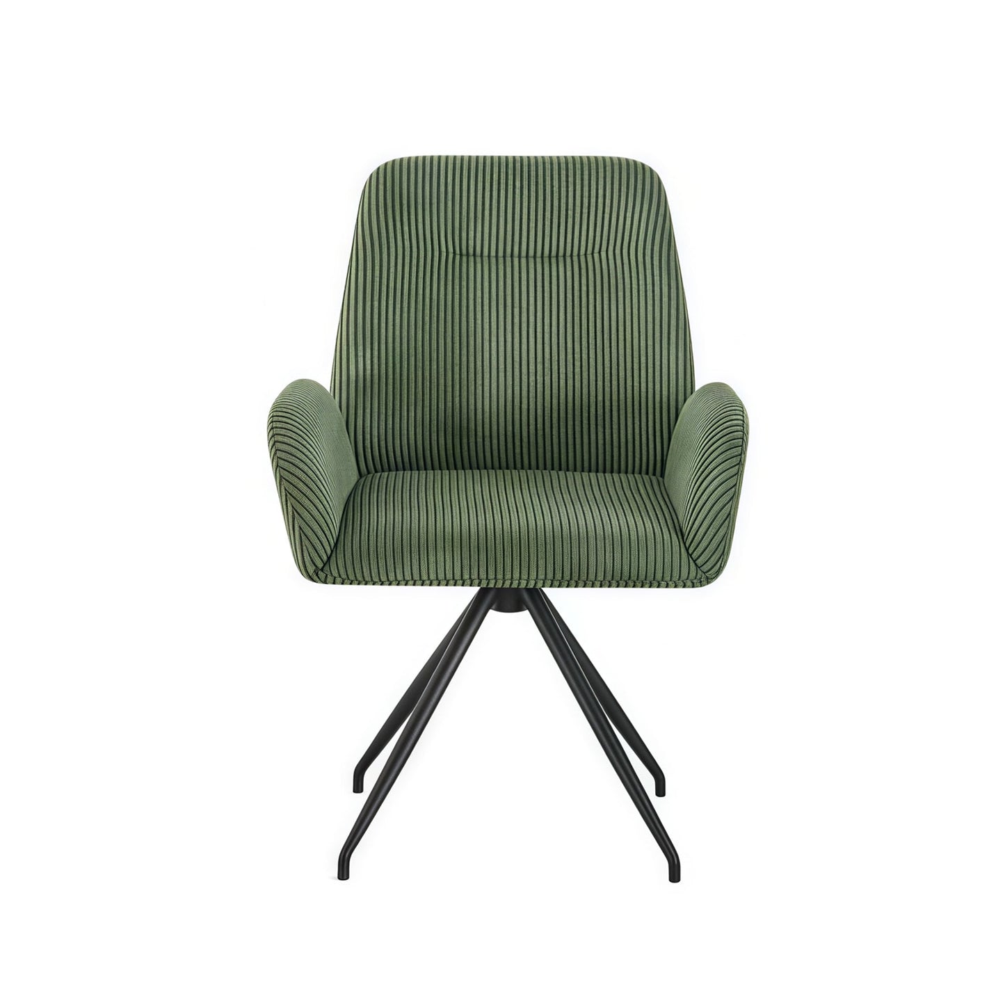 Dining Chair Linen Fabric Upholstered Seat Powder Coated Iron Legs - Furniture > Dining > Kitchen & Dining Chairs