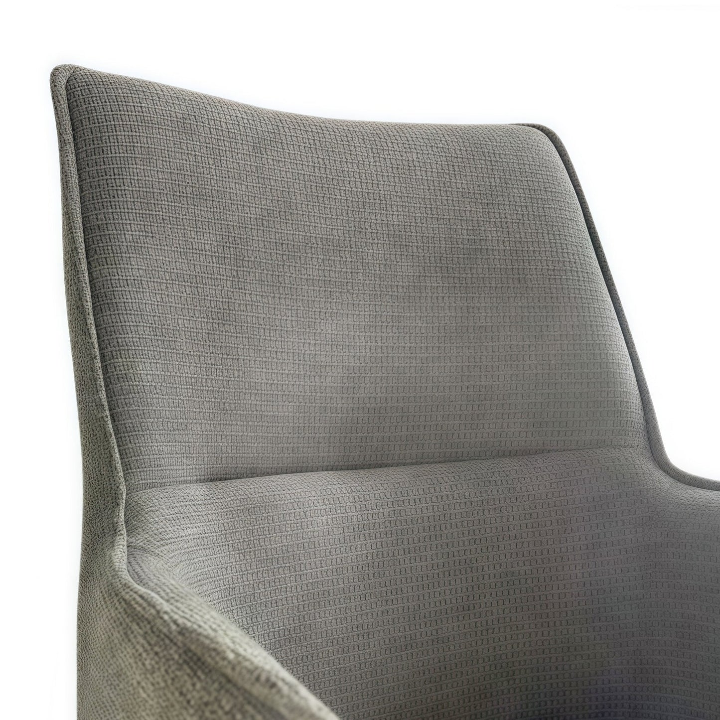 Dining Chair Green Linen Fabric Upholstered Seat Powder Coated Iron Legs - Furniture > Dining > Kitchen & Dining Chairs