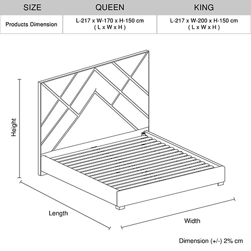 Matrix Bed Frame Fabric Padded Upholstery High Quality Slats Polished Stainless Steel Feet Furniture > Bar Stools &
