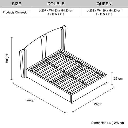 Roman Bed Frame Queen Size Black Velvet Fabric with Gas Lift plywood metal structure Furniture > Bedroom > Beds & Bed
