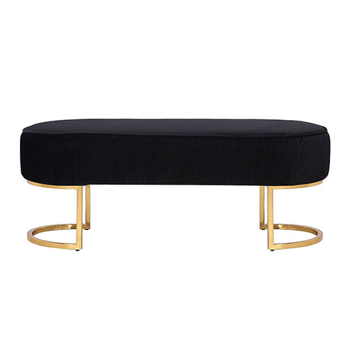 Noori Bench Chair Black Velvet - Furniture > Bar Stools & Chairs > Arm Chairs & Recliners