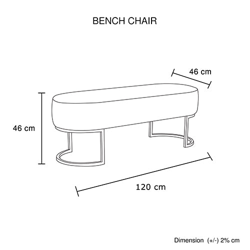 Noori Bench Chair Black Velvet - Furniture > Bar Stools & Chairs > Arm Chairs & Recliners