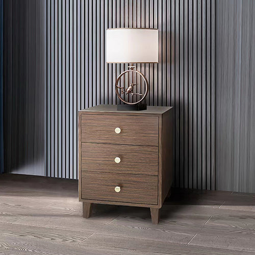 Bedside Table MDF 3 Drawers Side Table Night Stand Storage in Brown Colour Furniture > Bedroom > Beds & Bed Frames