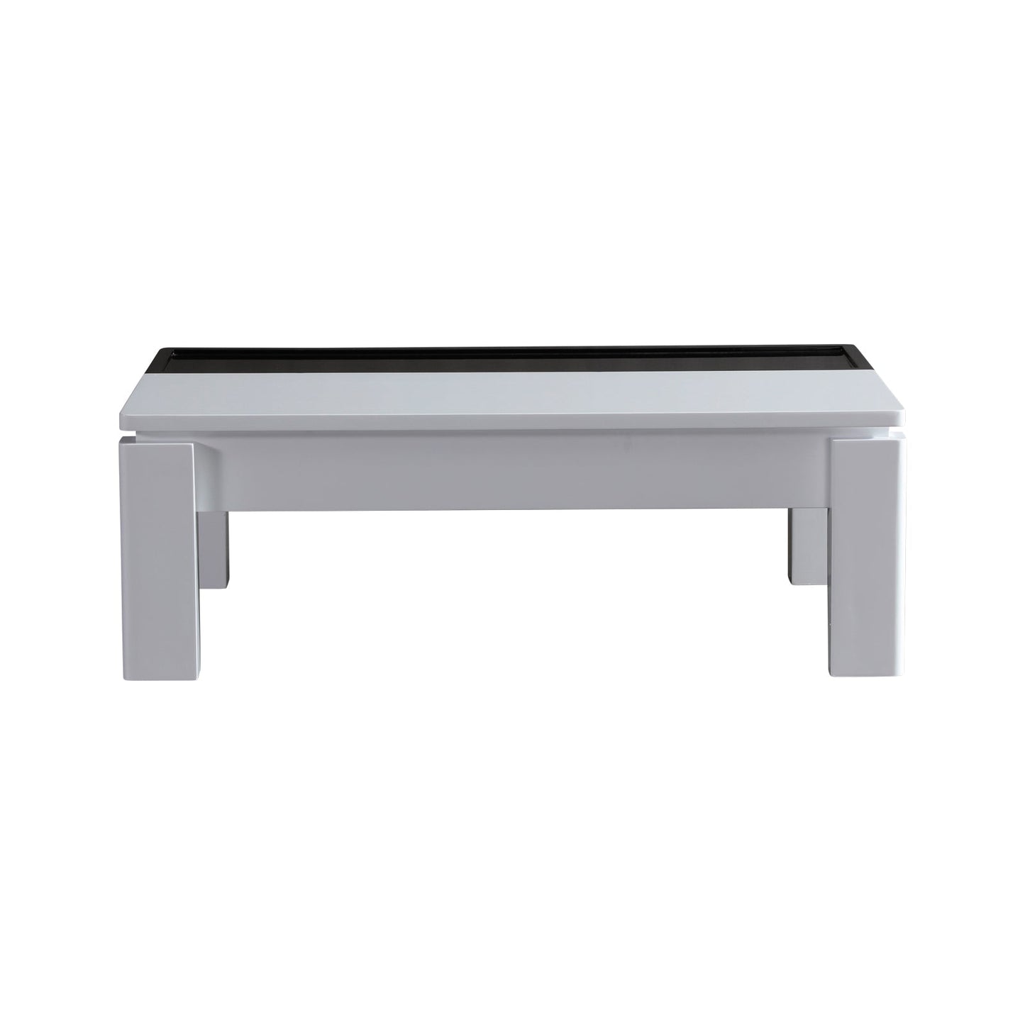 Coffee Table High Gloss Finish Lift Up Top MDF Black & White Colour Interior Storage Furniture > Living Room > Coffee