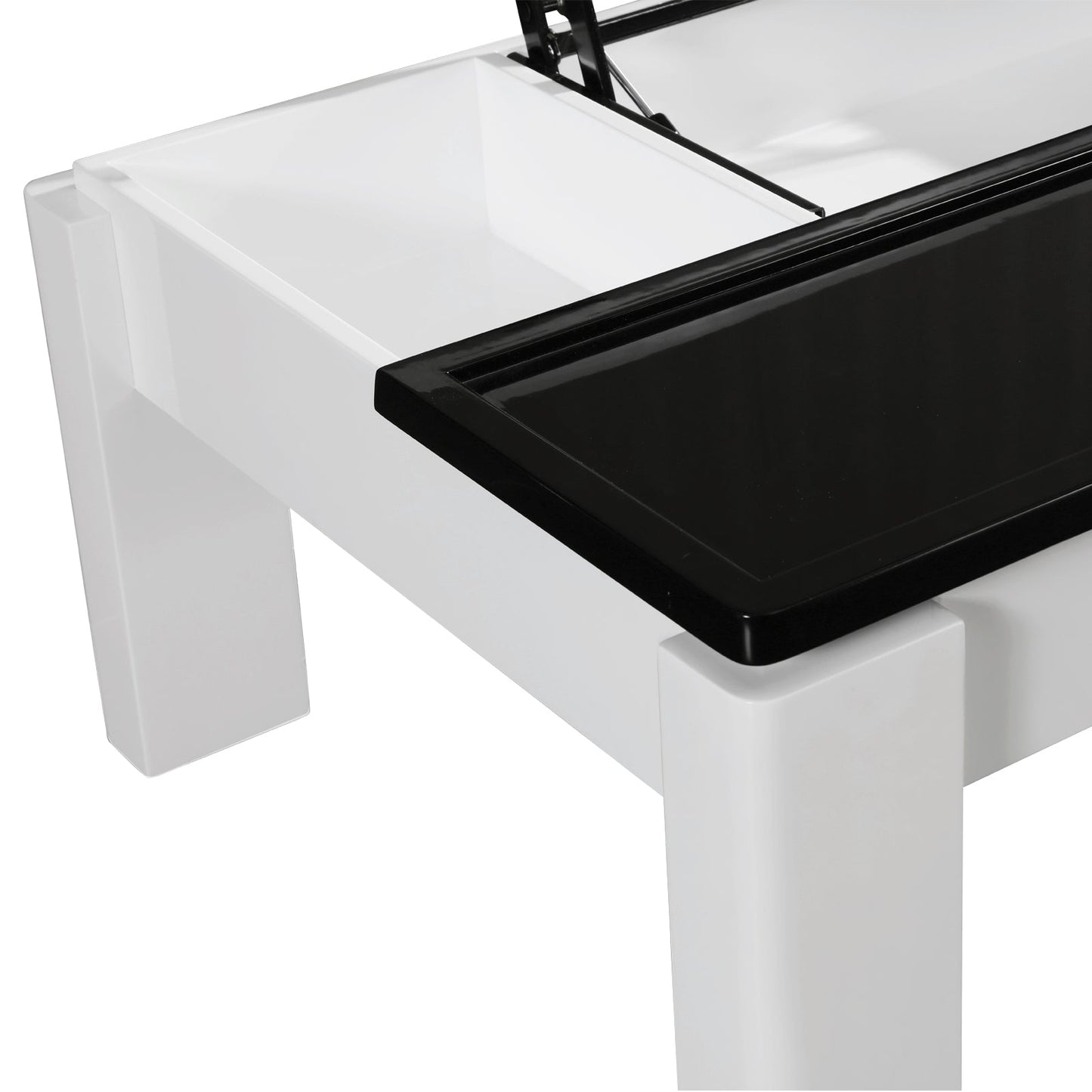Coffee Table High Gloss Finish Lift Up Top MDF Black & White Colour Interior Storage Furniture > Living Room > Coffee
