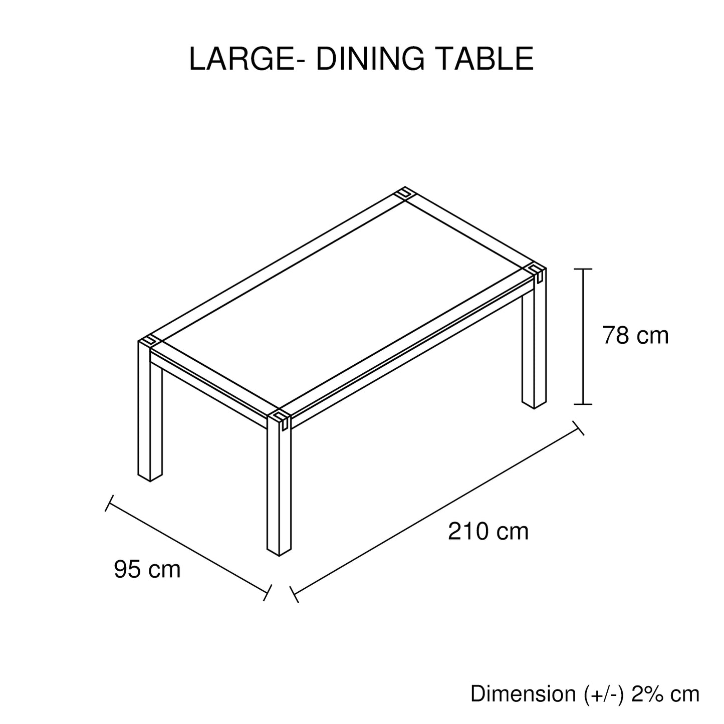 Dining Table 210cm Large Size with Solid Acacia Wooden Base in Chocolate Colour Furniture > Dining > Dining Tables