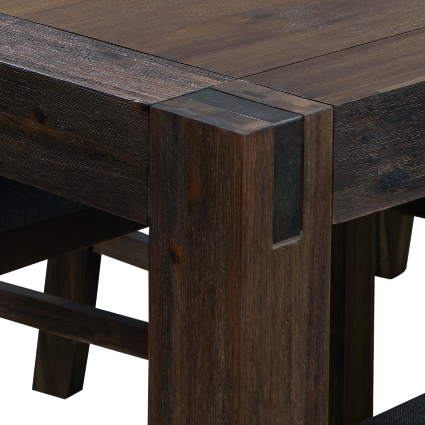 Dining Table 180cm Medium Size with Solid Acacia Wooden Base in Chocolate Colour Furniture > Dining > Dining Tables