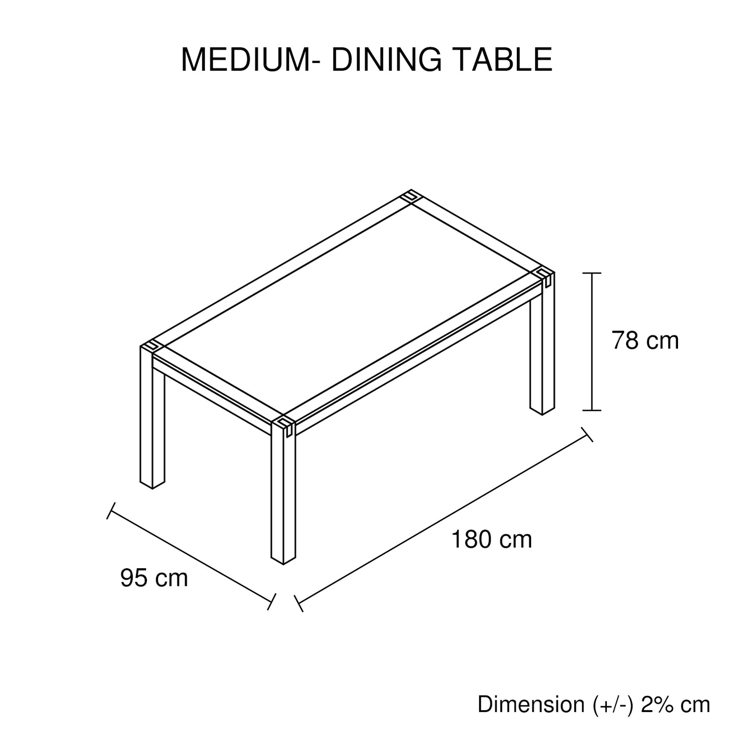 Dining Table 180cm Medium Size with Solid Acacia Wooden Base in Chocolate Colour Furniture > Dining > Dining Tables