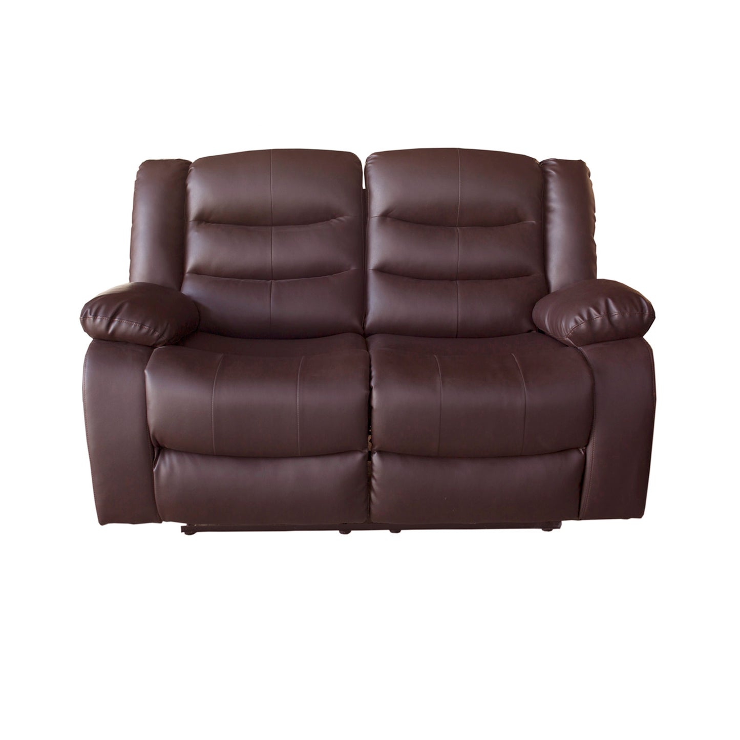 2 Seater Recliner Sofa In Faux Leather Lounge Couch in Brown - Furniture > Bar Stools & Chairs > Arm Chairs & Recliners