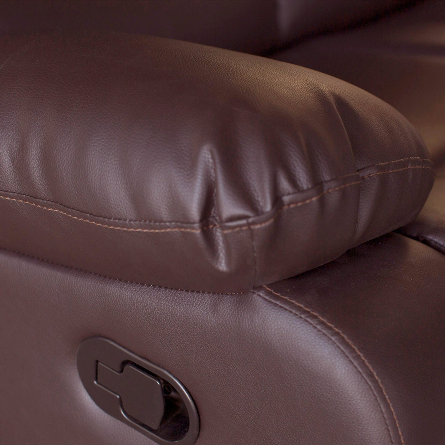 2 Seater Recliner Sofa In Faux Leather Lounge Couch in Brown - Furniture > Bar Stools & Chairs > Arm Chairs & Recliners