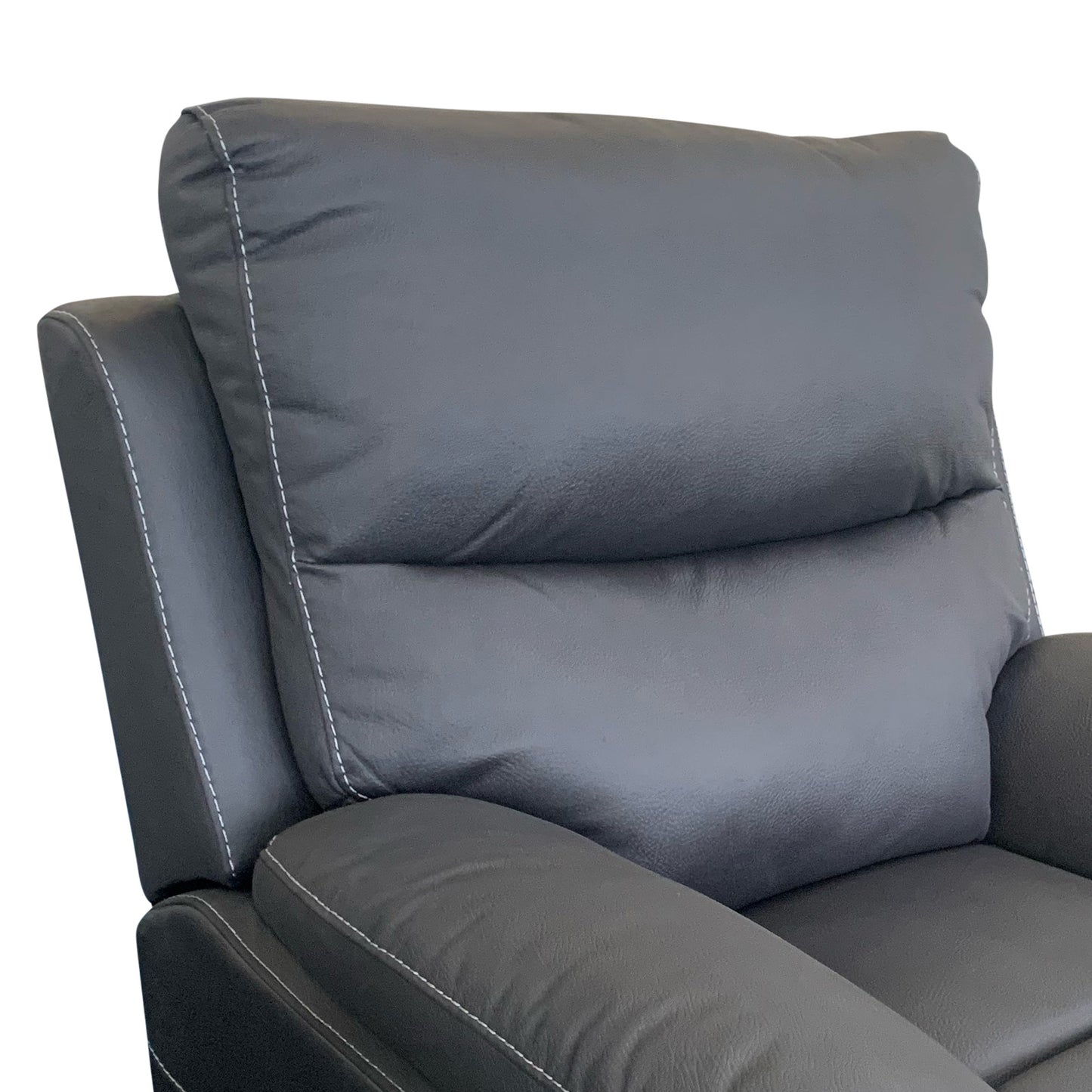 1R Finest Fabric Electric Recliner Feature Multi Positions Ultra Cushioned USB Outlets in Charcoal Colour - Furniture >