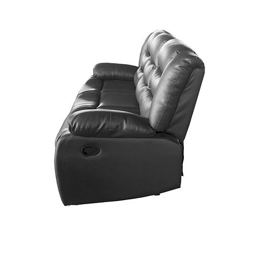 3 Seater Recliner Sofa In Faux Leather Lounge Couch in Black Furniture > Bar Stools & Chairs > Arm Chairs & Recliners